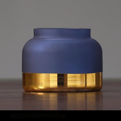 Vaso Vetro Effetto Ghiaccio Oro