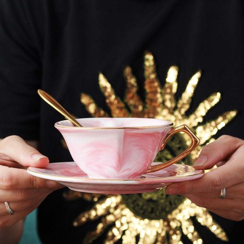 Tazza caffè ceramica marmorizzata