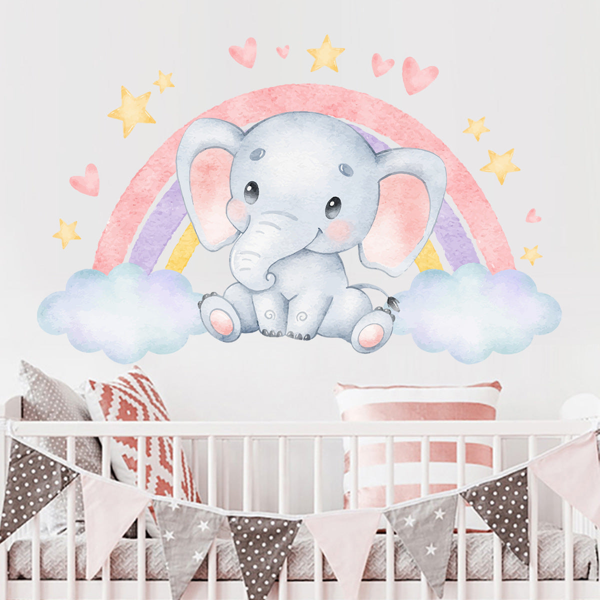 Adesivo elefante arcobaleno