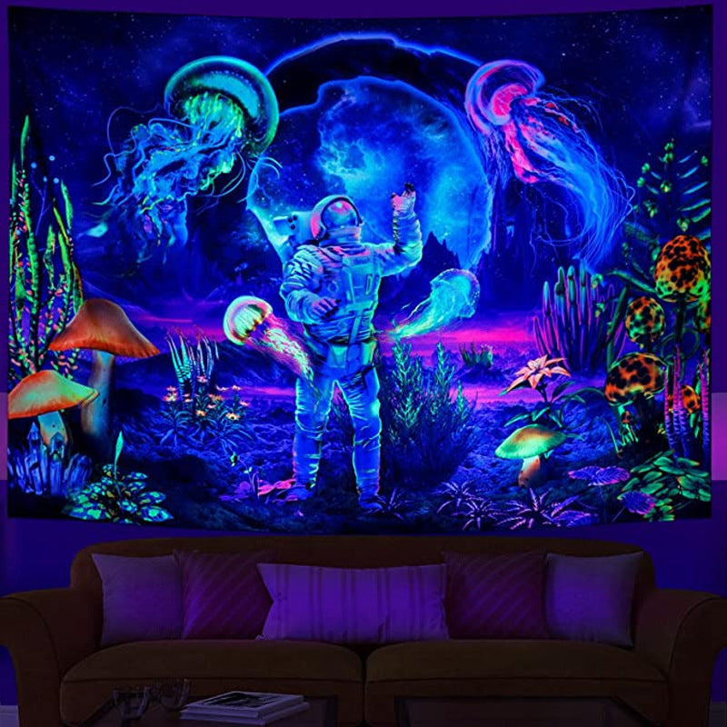 Tappezzeria funghi luna fluorescente