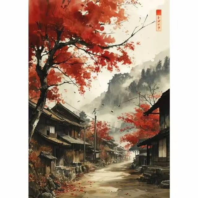 Quadro geisha cartoon