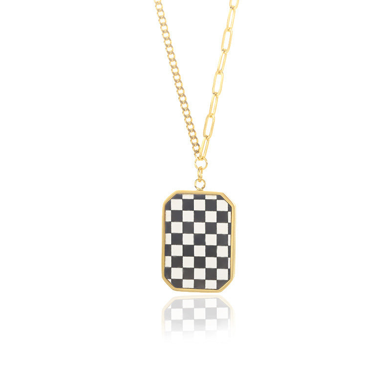 Collana cuore scacchiera