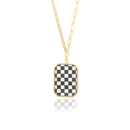 Collana cuore scacchiera