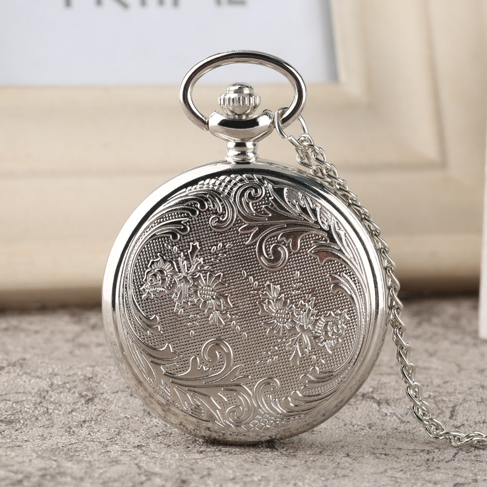 Orologio tasca fiori uccelli retrò