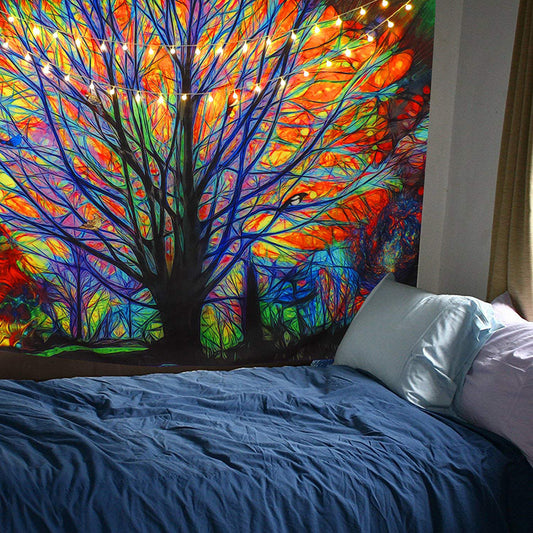 Arazzo Albero singolo molto colorato
