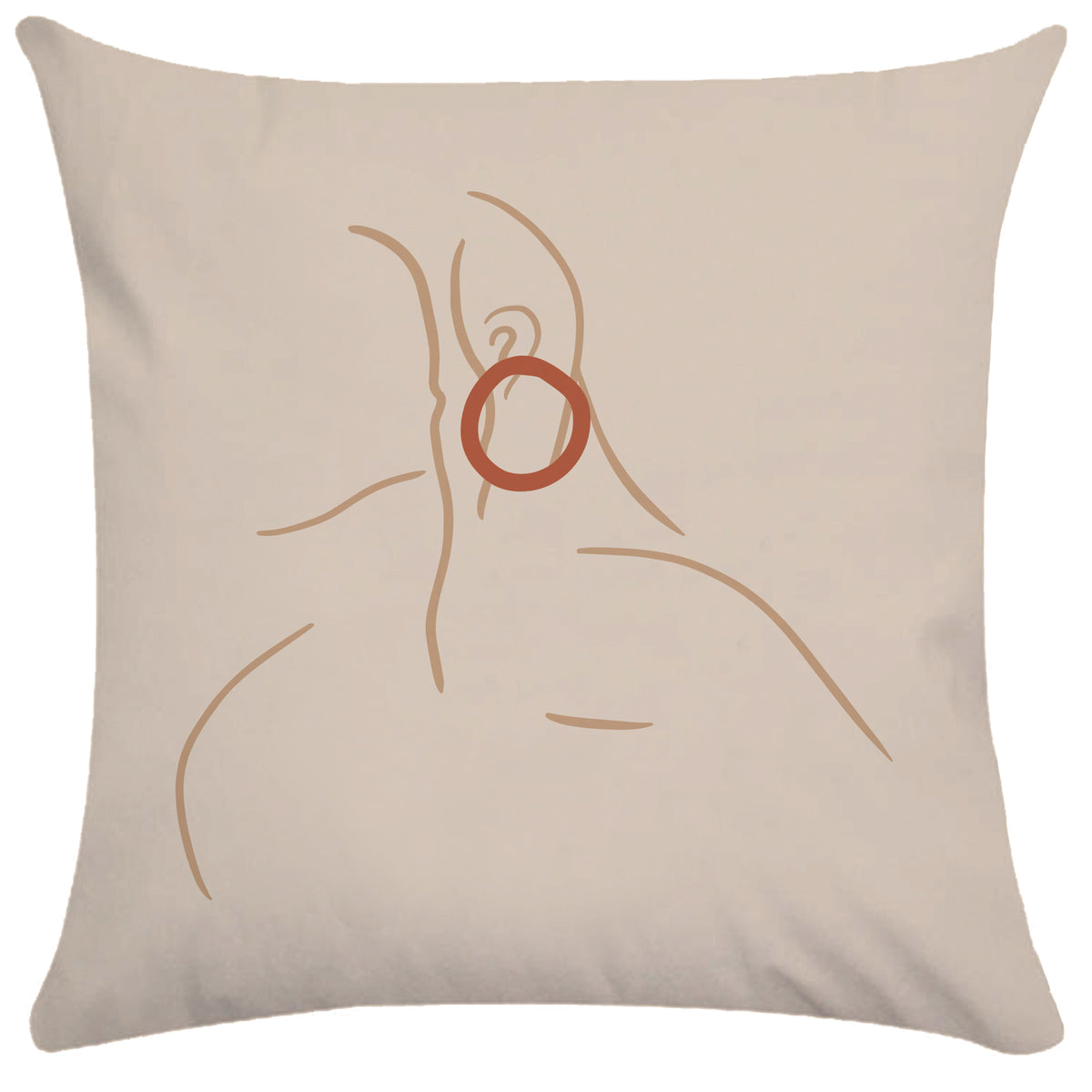 Copricuscino beige stampa motivi astratti