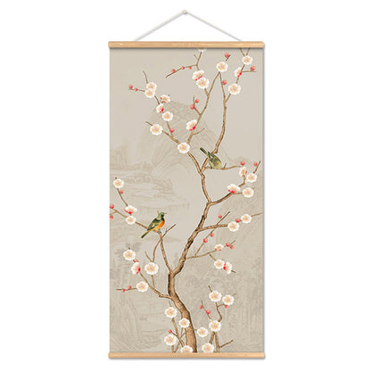Adesivo murale Acquarello asiatico bamboo fiori