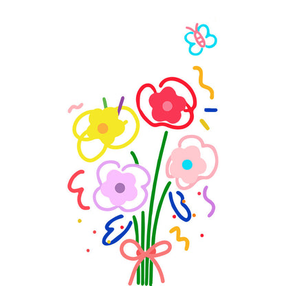 Adesivo fiori vetro