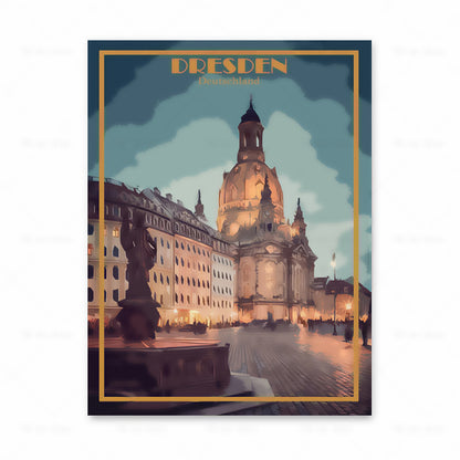 Poster set cinque città europee cornice