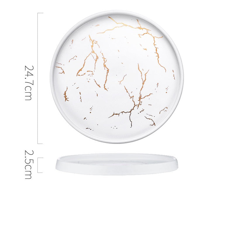 Piatto ceramica marmo