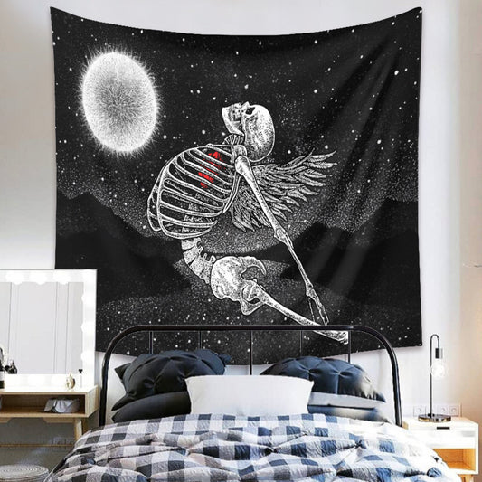 Arazzo Scheletro cosmico con ali
