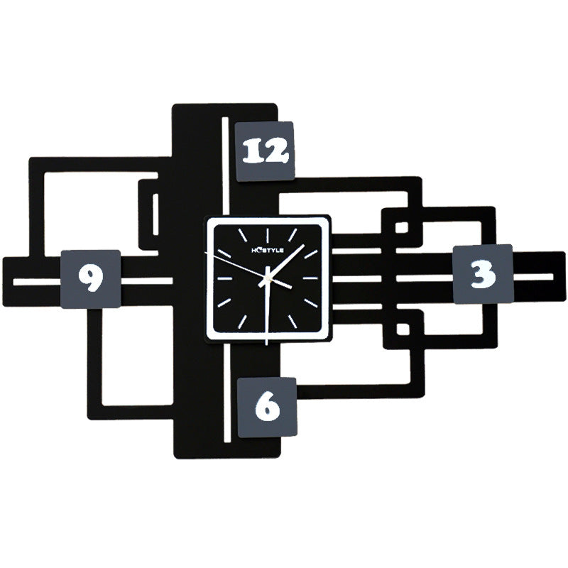 Orologio da parete Settori geometrici nero