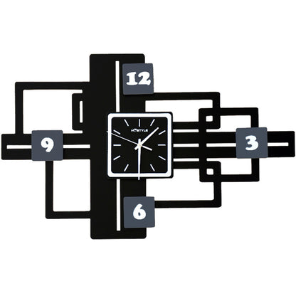 Orologio da parete Settori geometrici nero