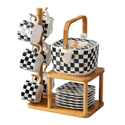 Servizio Tè Ceramica Scacchi
