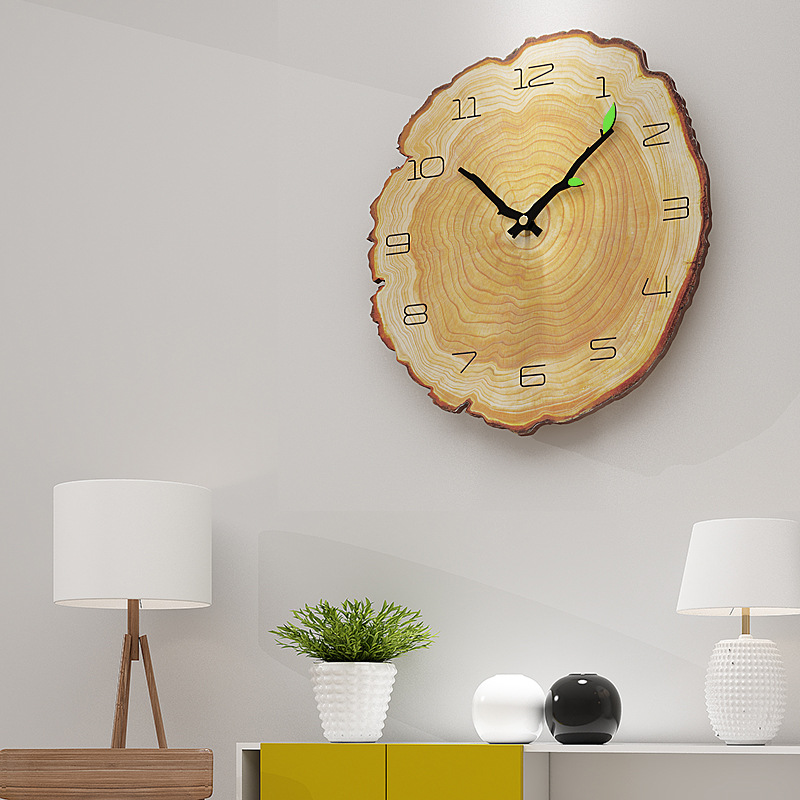 Orologio da parete Anelli naturali legno