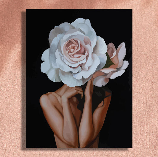 Quadro su tela Mani con rosa