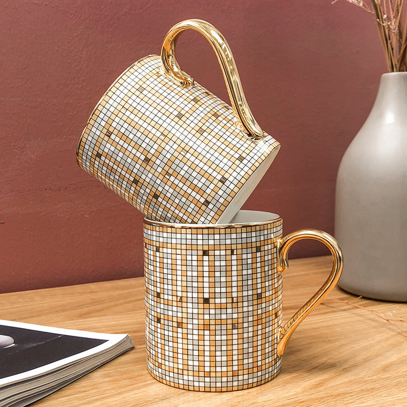 Tazza Ceramica Mosaico Oro