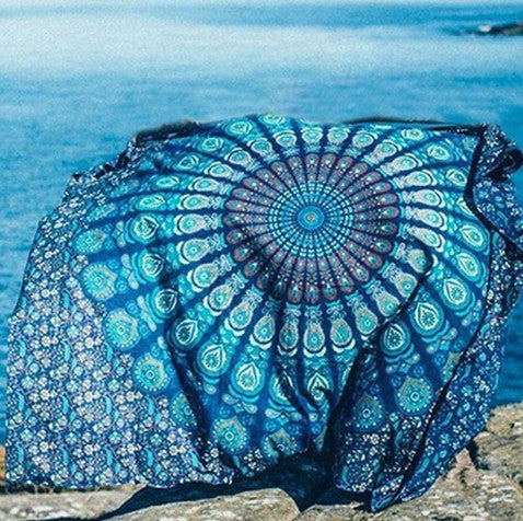 Arazzo pavone blu