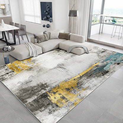 Tappeto geometrico grigio e nero con