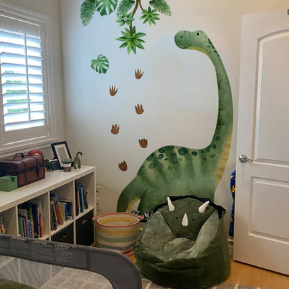 Adesivo murale dinosauri e foglie