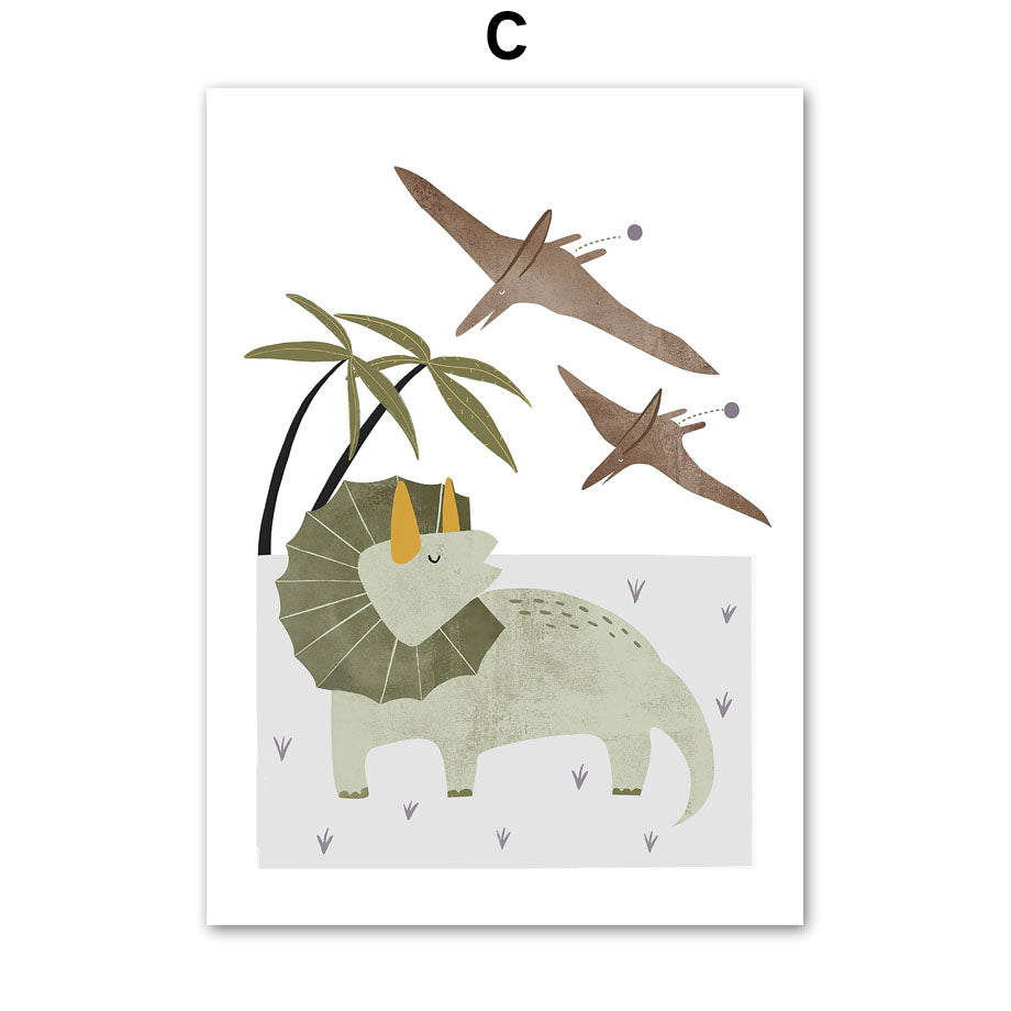 Quadro dinosauro e montagne