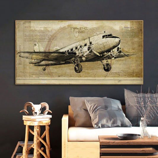 Quadro su tela Aeroplano vintage