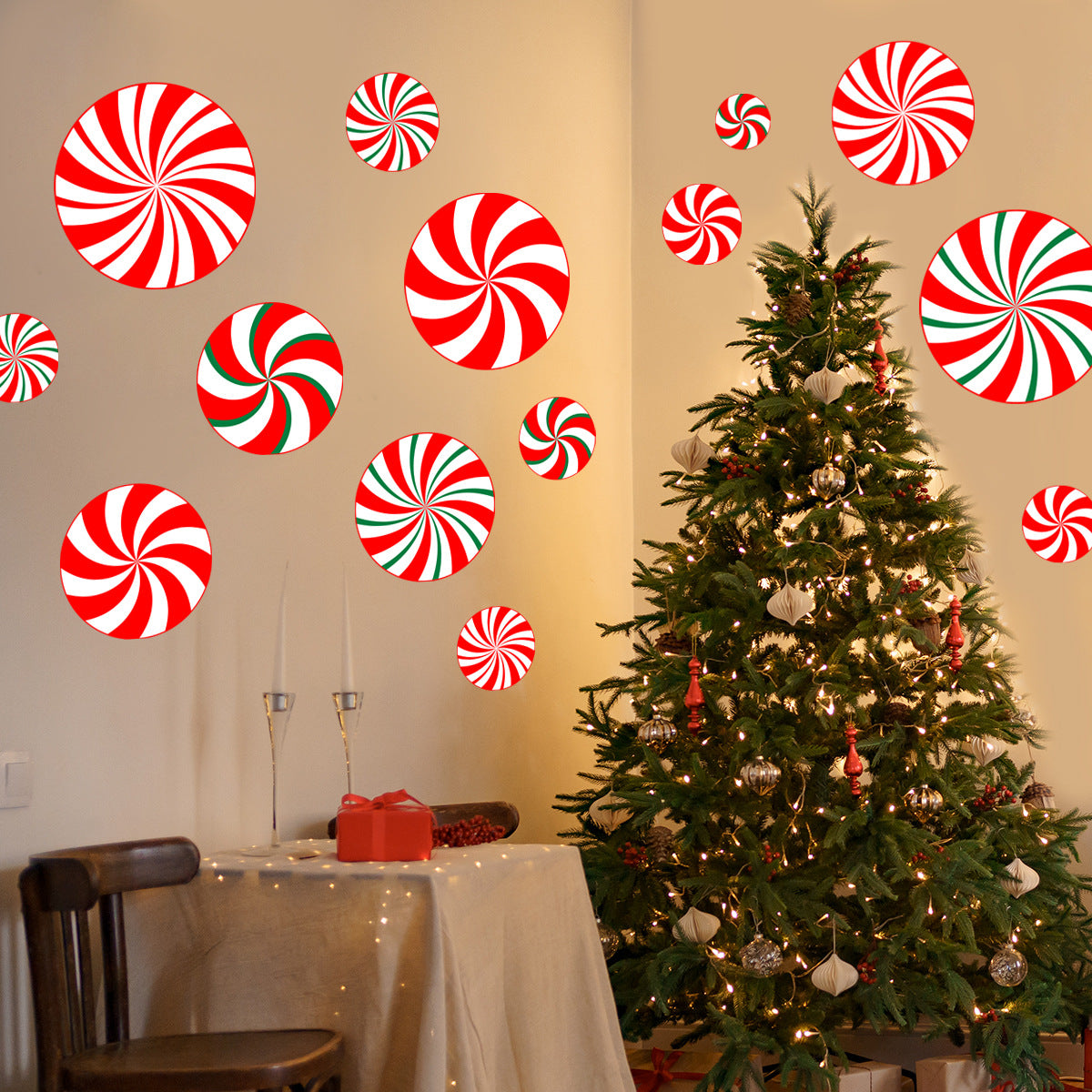 Adesivo Natale caramelle