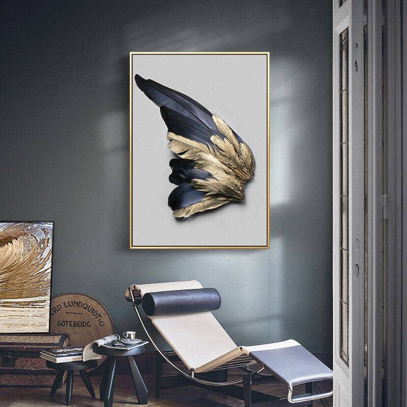 Quadro piume dorate