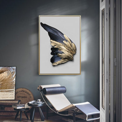 Quadro piume dorate