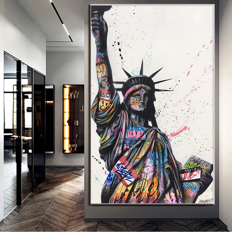 Quadro graffiti Statua Libertà