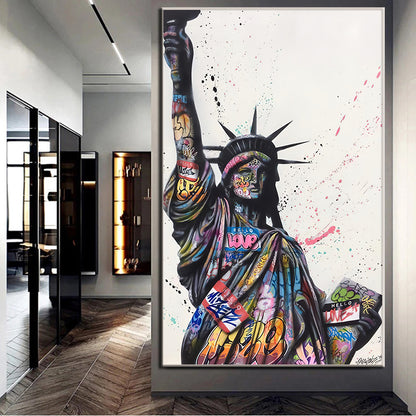 Quadro graffiti Statua Libertà