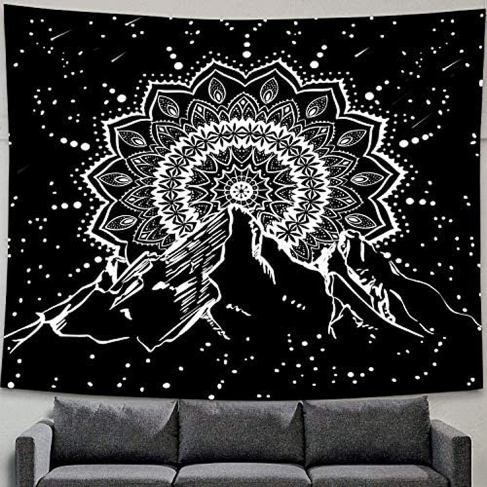 Arazzo mandala monocromo