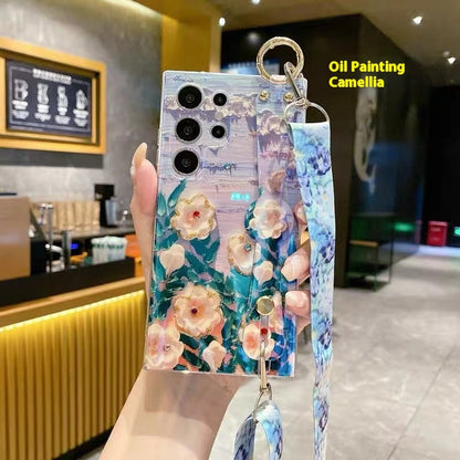 Custodia telefono strass fiori