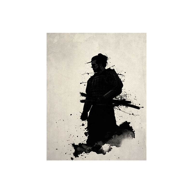 Quadro samurai bianco e nero