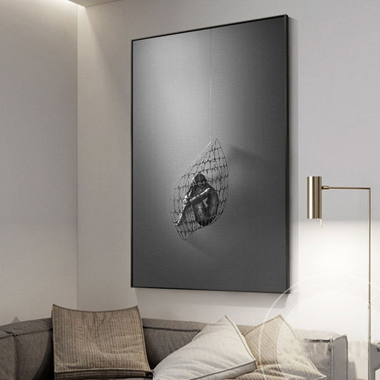 Quadro su tela Profilo di donna in bianco e nero