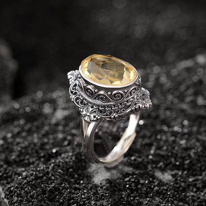 Anello argento citrino