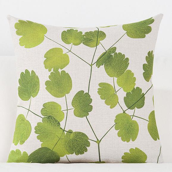 Cuscino tessuto stampa foglie tropicali monstera