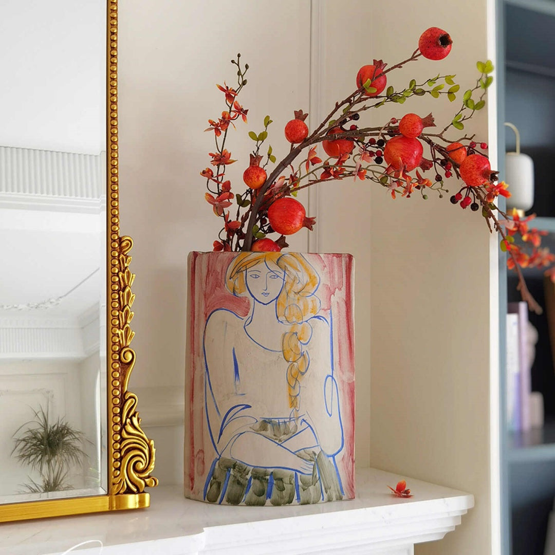 Vaso ceramica figure astratte