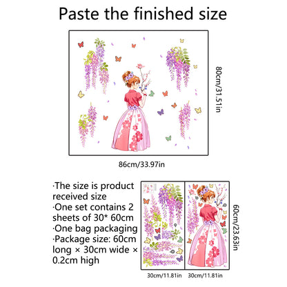 Adesivo farfalla fiori