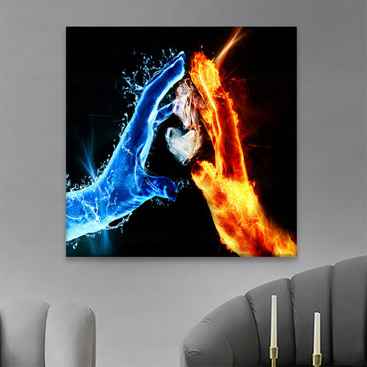 Quadro su tela Fuoco e acqua