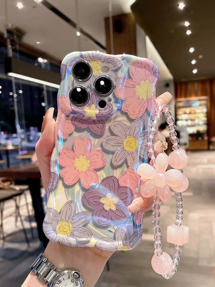 Custodia telefono cordino fiori