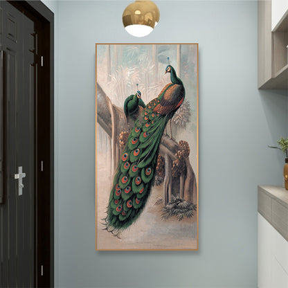 Poster Pavone blu e oro