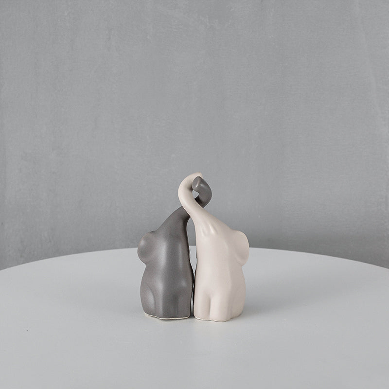 Coppia di elefanti in ceramica