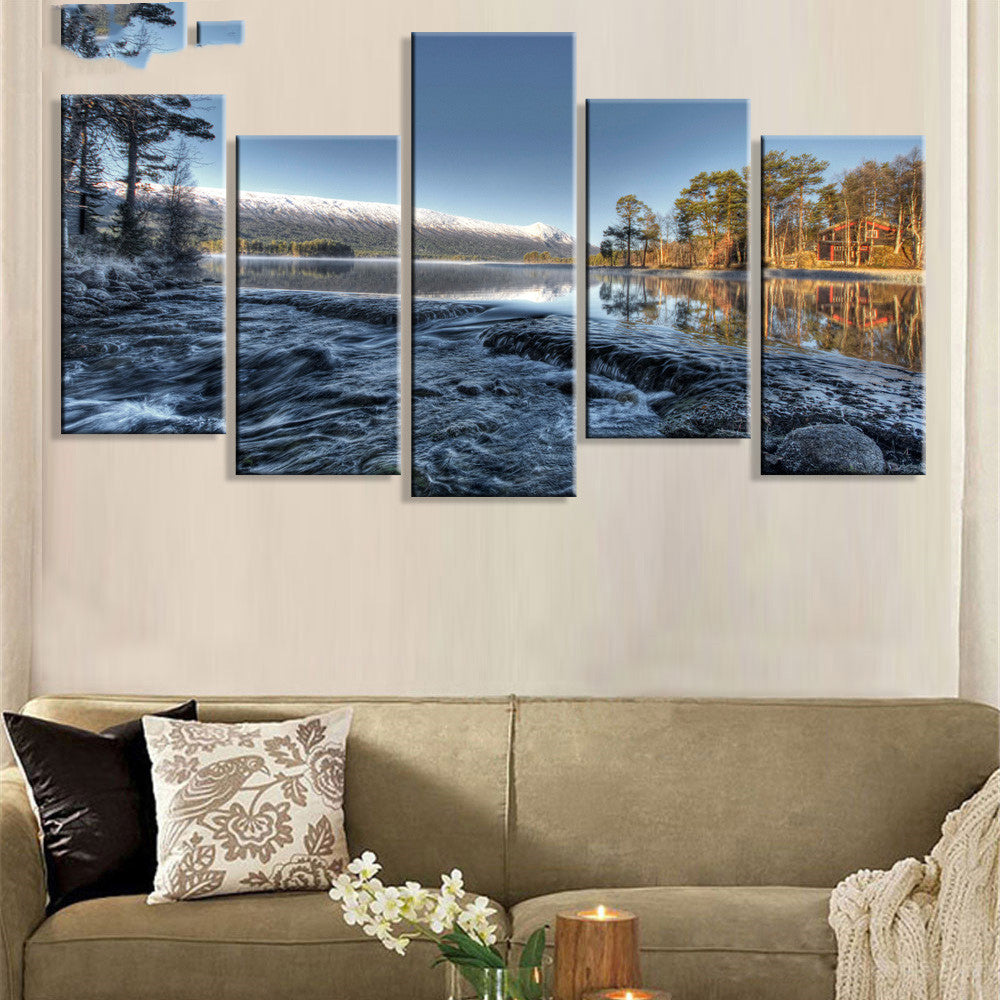 Quadro su tela Lago di montagna al tramonto