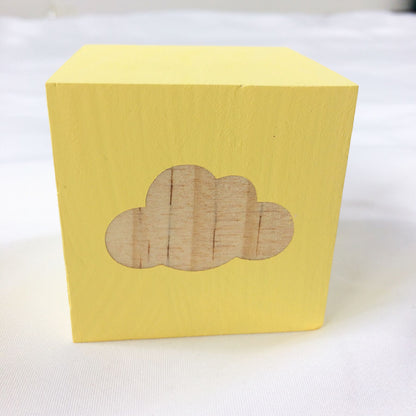 Cubo legno nuvola