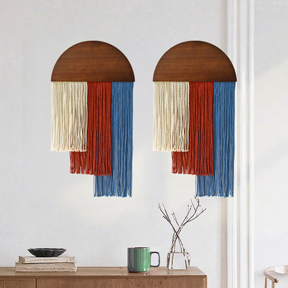 Arazzo legno corda e nappa