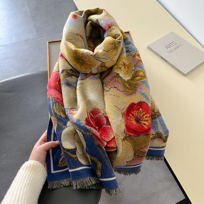 Sciarpa jacquard invernale dipinti