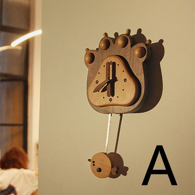 Orologio da parete Gufo pendolo legno