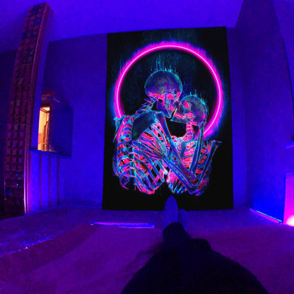 Arazzo fluorescente psichedelico