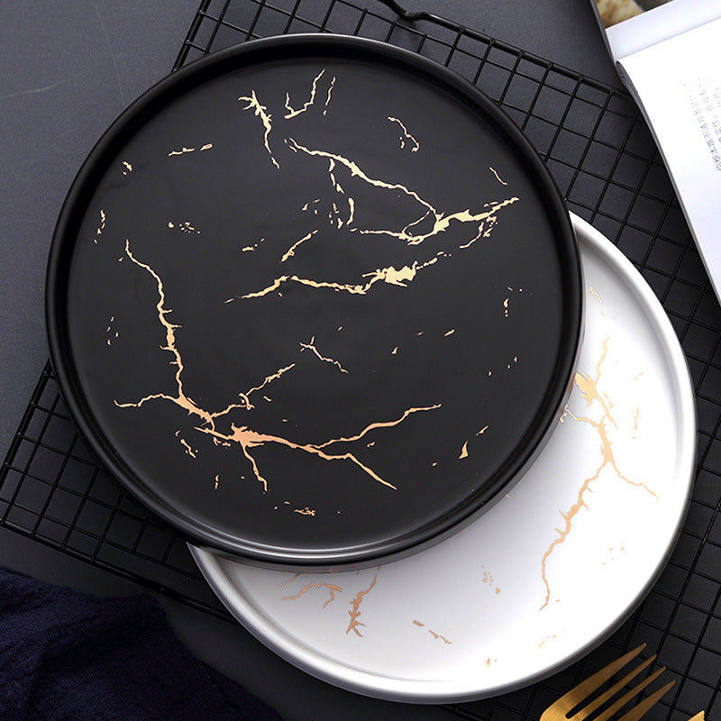 Piatto ceramica marmo